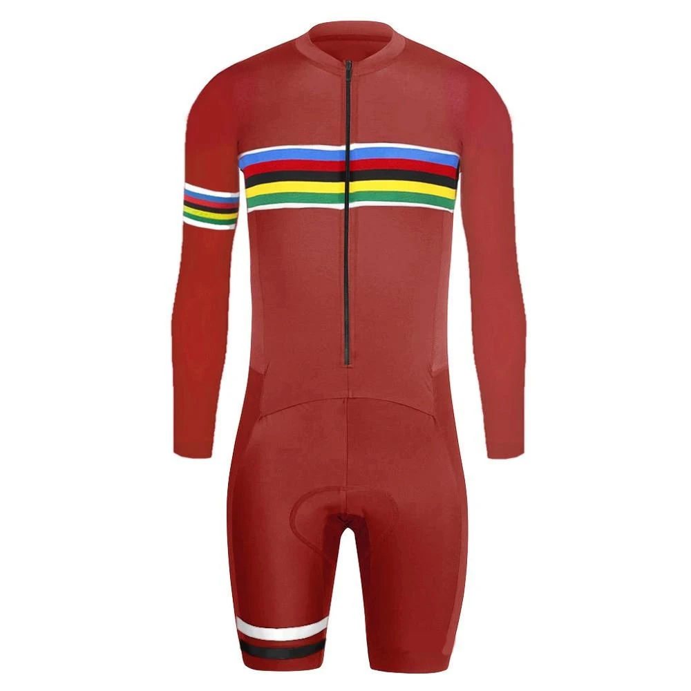 

Pro Cycling Clothing Trisuit Bike Long Sleeve Bicycle Suit for Run Swim Cycle Elastic Triathlon Jersey Skinsuit Team Triathlon