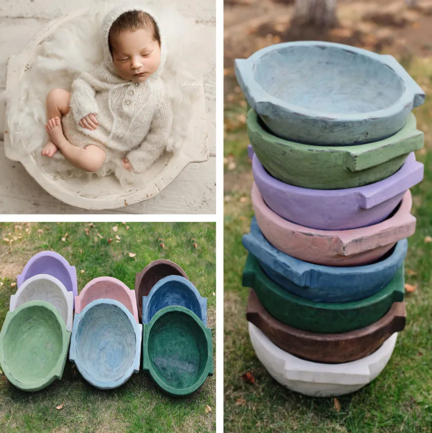 Newborn Photography Props Baby Photos Props Bed Basket Bebe Cribes Studio Accessori Handmade Round Tub Newborn Shoot Accessori