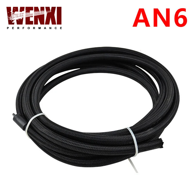 

6 AN Pro's Lite Black Racing Hose Fuel Oil Line 350 PSI WX7312