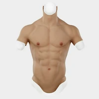 new silicone muscle fake chest sexy lifelike mens vest abdominal muscle enhancer role play training mens fake chest