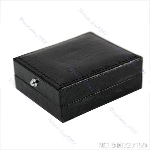 

1PC Black Faux Leather Cufflinks Box Gift Storage Case Display Cuff Holder New D23 20 Dropshipping