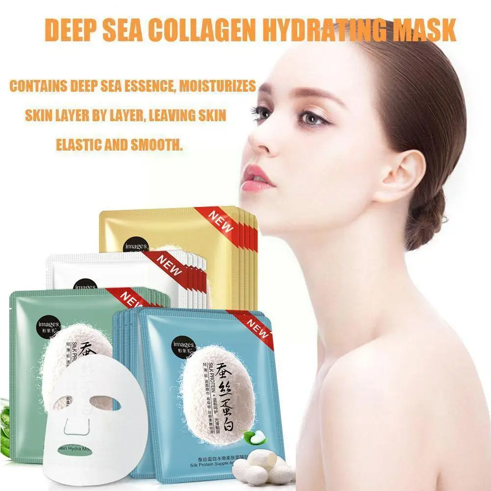 

2021 New Hot Hyaluronic Acid Mask Silk Protein Mask Control Whole Face For Women Oil Mask Anti-Aging Moisturizing Whitening P2G0