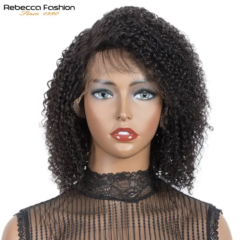 Human Hair Wigs Short Hair with Baby Hair Cheveux Naturels frange Humains Femme Lace Part Wig Brazilian Kinky Curly Human Wigs