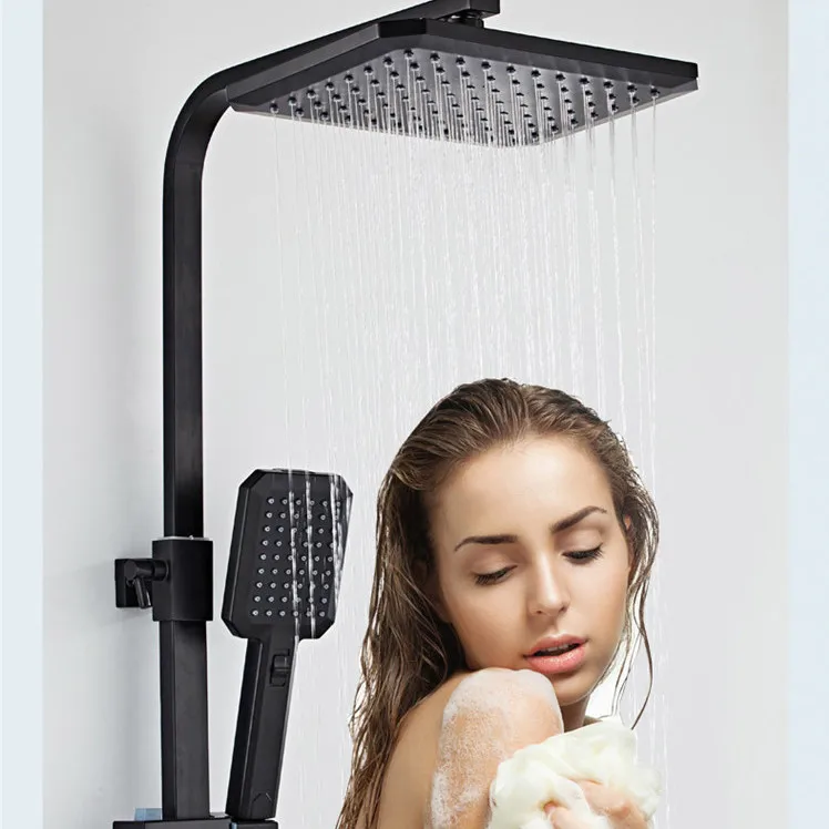 Black Gold Shower Set SDSN Quality Brass Bathroom Faucet 10 Inch Square Rainfall Head Digital Bath | Обустройство дома