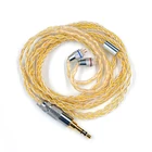 Соединительный кабель KZ, золотистый, серебристый, 200 ядер, обновленный кабель, аудиокабель 2pin, 0,75 ммMMCX, кабели для KZ ZSN PRO ZS10 PRO ZSX AS16