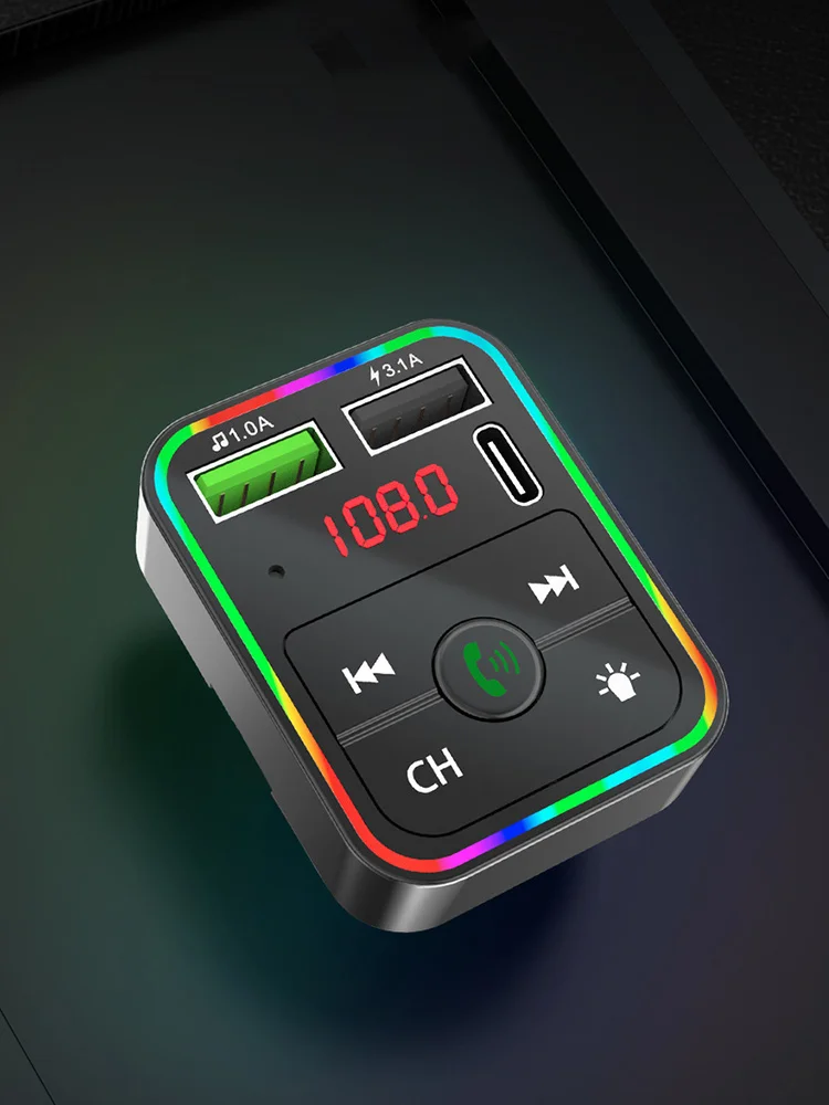 

1 Piece Black Plastic Car Mp3 Car Hands-free Fm Transmitter Car Phone U Disk