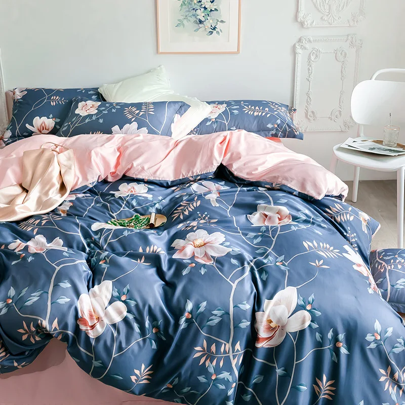 Летняя распродажа набор постельного белья из шелка 4 шт. Королевский размер