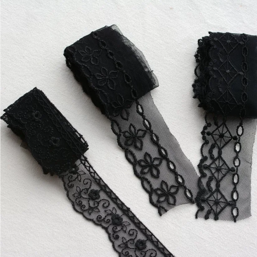 Черная кружевная лента для аппликации 2 м/лот сделай сам одежды платья занавески