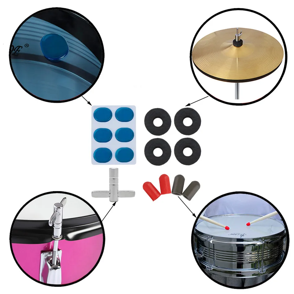 Набор из 4 наклеек для барабана глушителя крышки головки тарелки войлочной