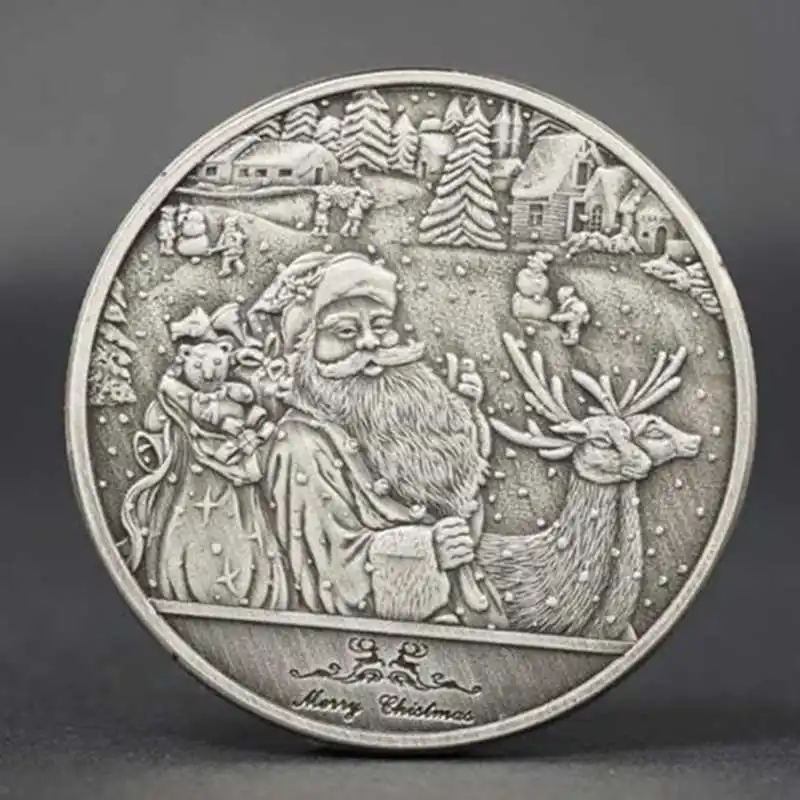 Счастливого Рождества Санта Клаус Happy Новый год Медь памятная монета | Дом и сад