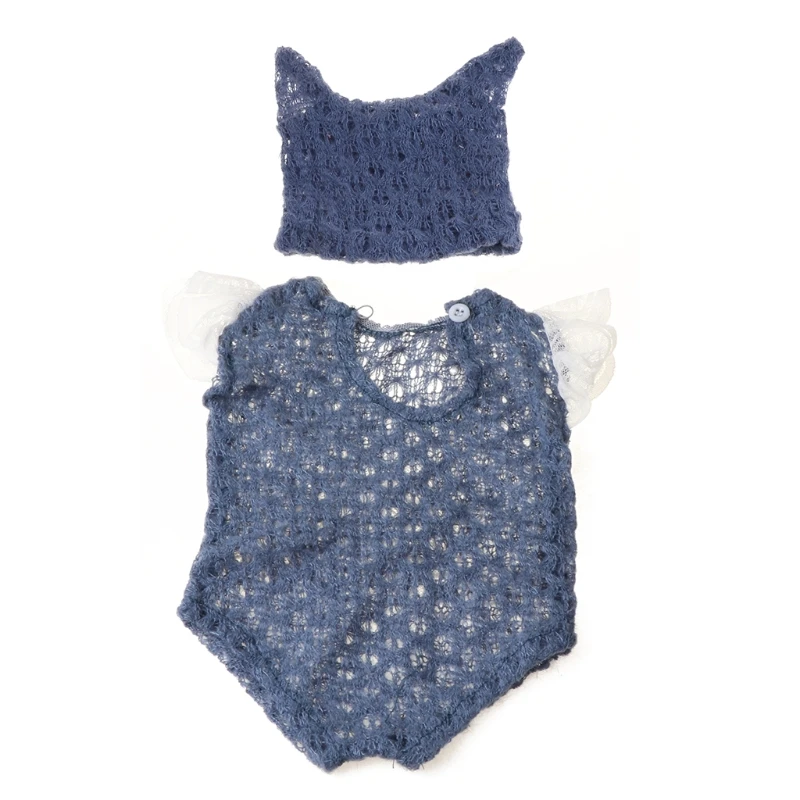 Комплект для фотосессии новорожденных детей милые вязаные крючком шапочки и