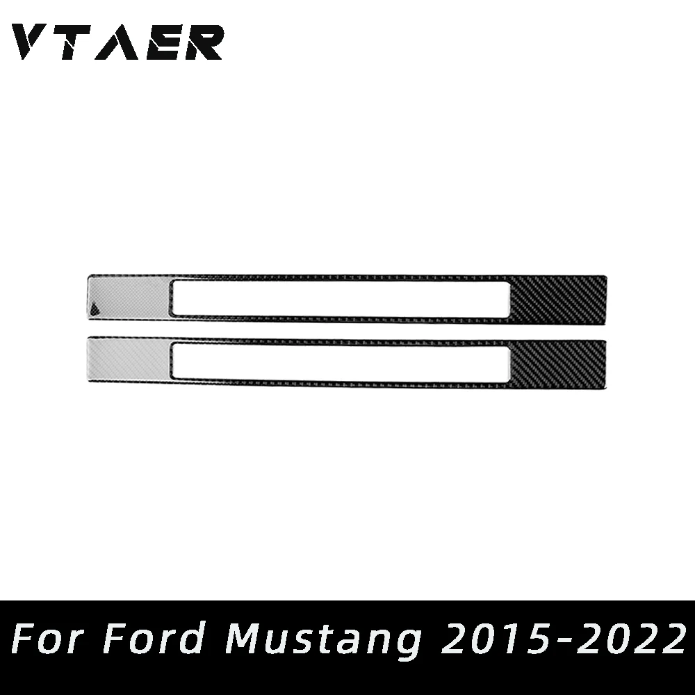 

True Carbon Fiber Door Sill Scuff Plate Decoration Cover 2pcs Car Styling For Ford Mustang Accessories 2015-2022