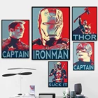 Цветной постер Marvel Мстители Супергерои холст живопись абстрактный Капитан Америка и Тор печать настенное искусство домашний Декор настенный Декор