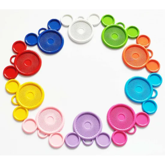 

50PCS Mixed color Mouse tray in 25mm for women DIY Necklace Crafts T29