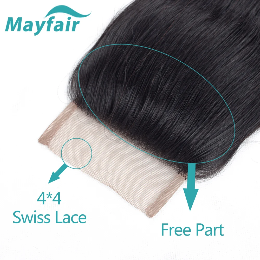 

Mayfair Straight Hair Bundles With Closure Brazilian Human Hair 3 Bundles With Closure 4*4 Non-Remy Hair FreeShipping