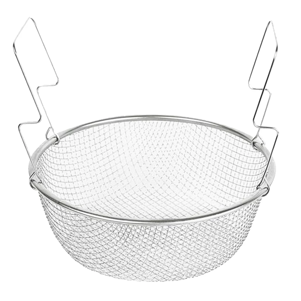 

French Fries Basket kitchen Fry Basket mesh food strainer durable 23cm
