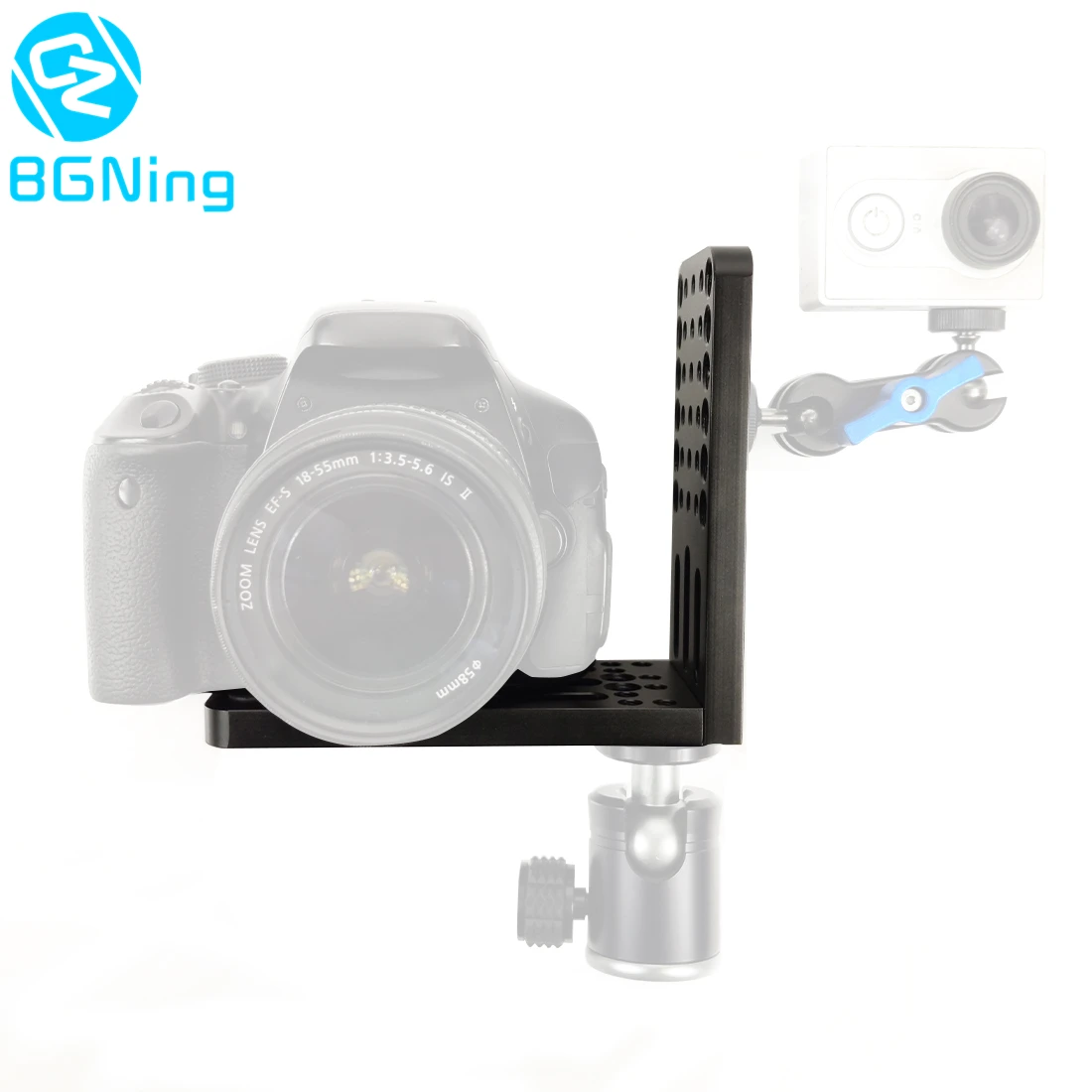 

New Vertical Shoot Quick Release L Plate Bracket Support Video Camera Tripod 1/4" 3/8" Screw Holes for Zhiyun Feiyu DSLR Gimbal