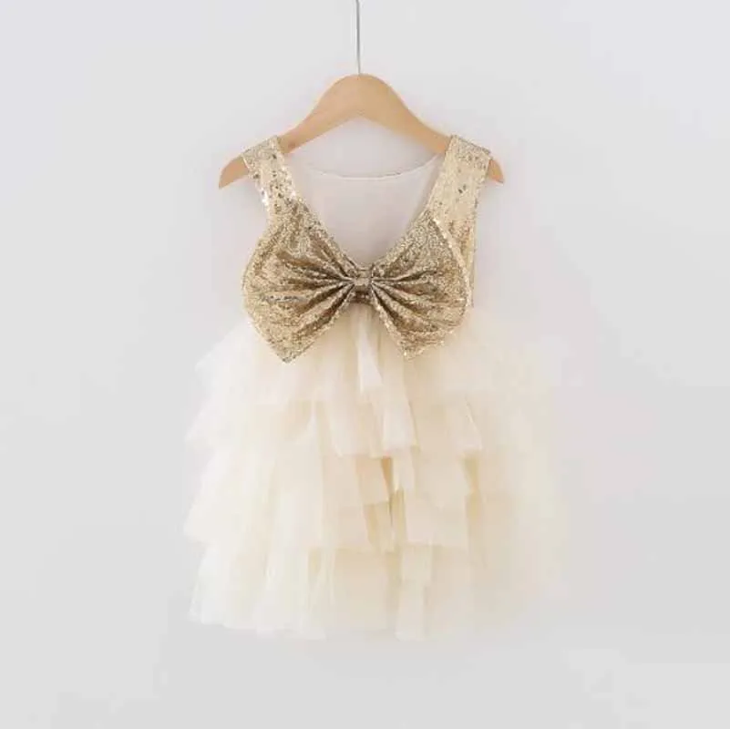 

Милое милое лоскутное многослойное Сетчатое платье принцессы с V-образным вырезом и бантом с блестками, детское платье-жилет без рукавов