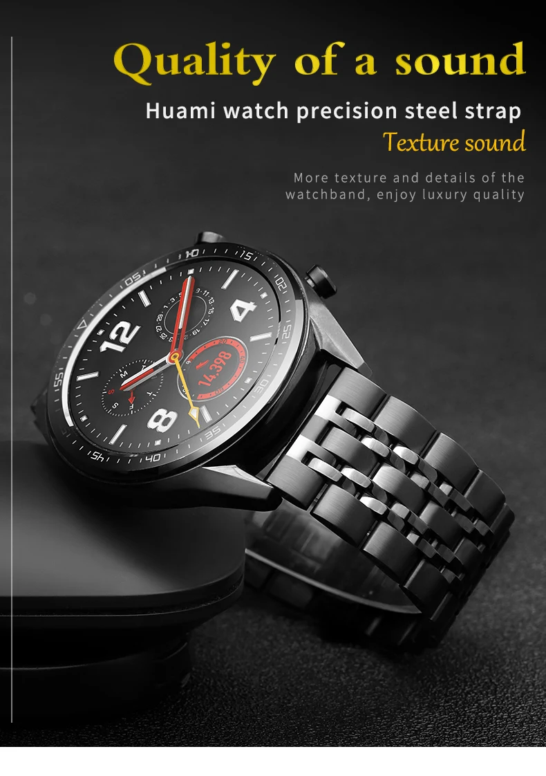 20 мм/22 мм, ремешок из нержавеющей стали для huawei watch GT 2/HONOR Magic часы 2 сменный ремешок для samsung Galaxy 46/42 мм/Шестерни S2/S3