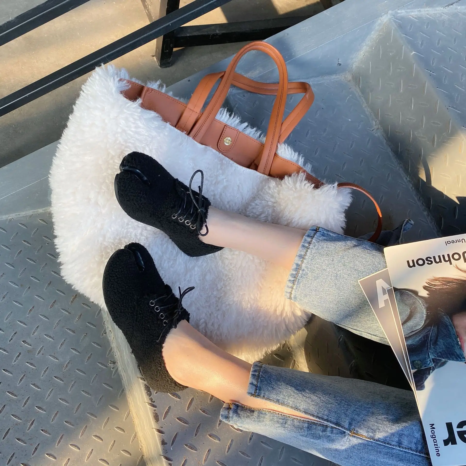 

Plush lamb's wool Peas shoes women shoes plus velvet warm winter shoes loafers lovely Shunv Xie cotton-padded shoes