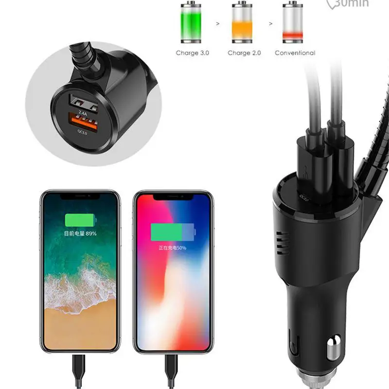 Fm-передатчик QC3.0 быстрое двойное зарядное устройство USB TF карта AUX Mp3 плеер