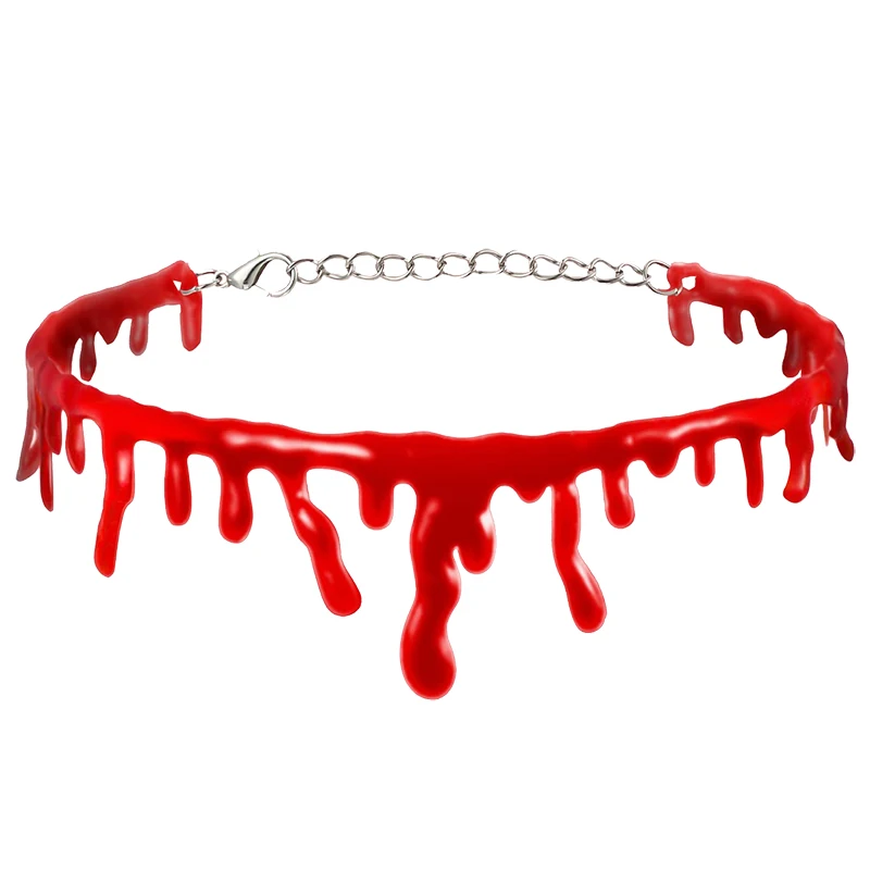 

Halloween Blood Necklace Women Chokers Necklaces Halloween Party DIY Decorations Horror Props Kids Toy Gift Haunted House