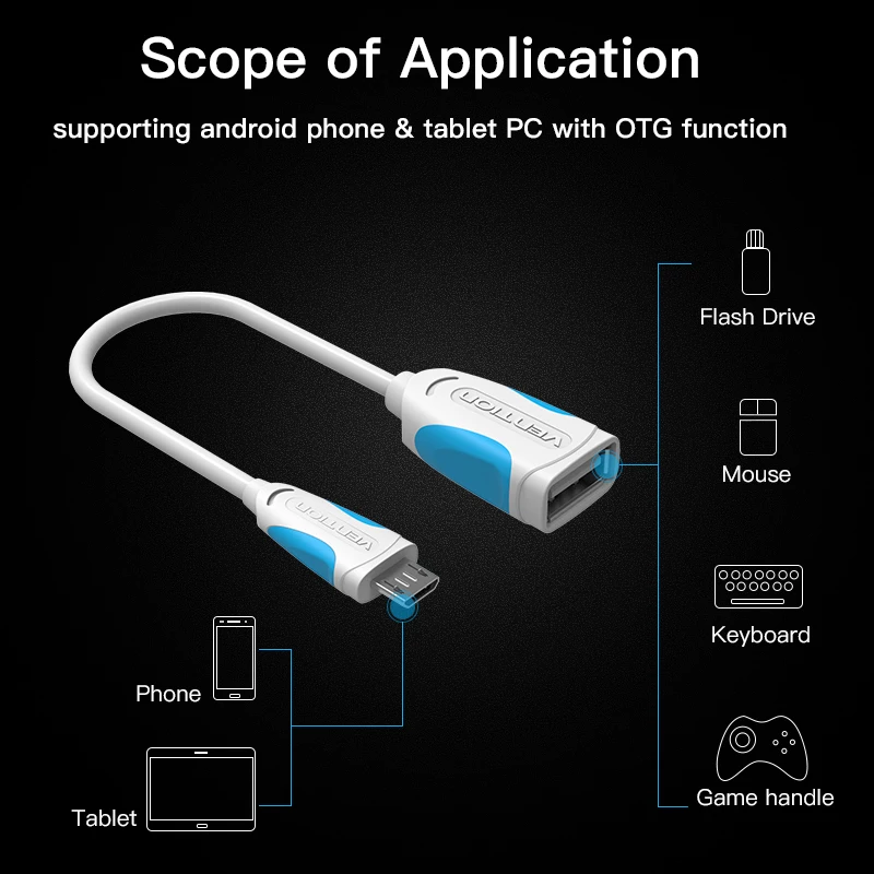 Кабель Vention OTG USB 2 0 адаптер для Android Samsung S6 Redmi Note 5 разъем Micro Xiaomi планшетных ПК |