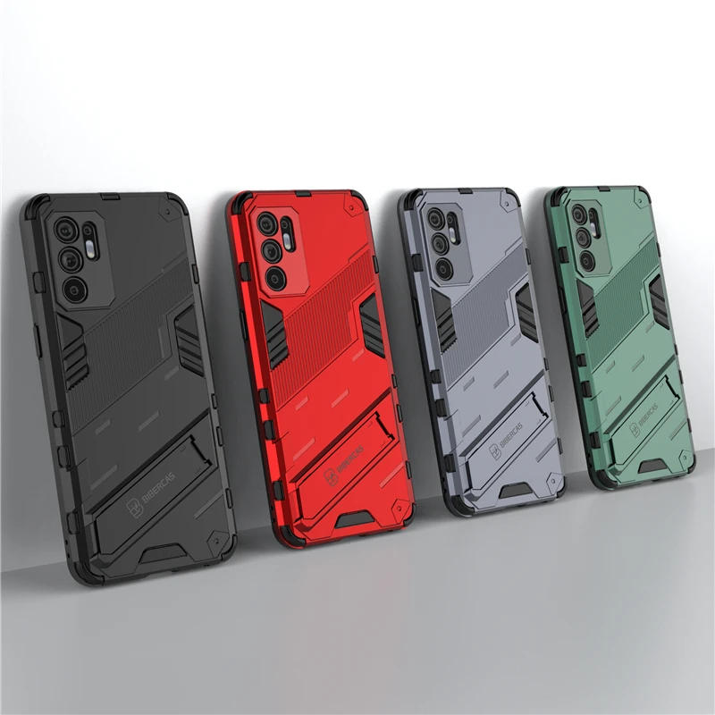 

For OPPO Reno6 4G Case Cover for Reno6 Pro Plus 5G Z Shockproof Bumper KickStand Holder Protect Armor Back Phone Case for Reno 6