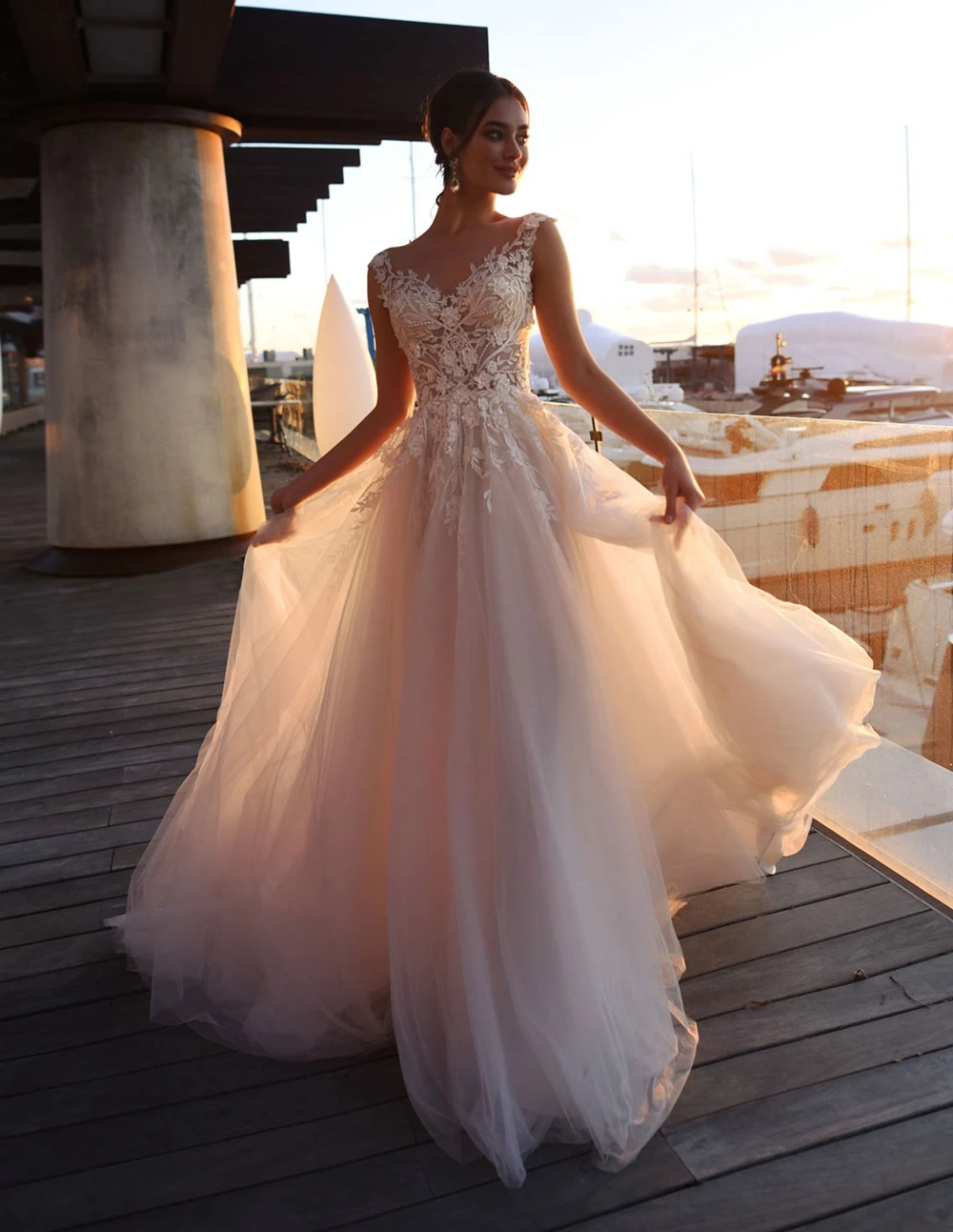 Очаровательные свадебные платья Vestidos de Novia белого цвета/цвета слоновой кости/цвета шампанского из тюля на заказ