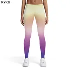 Женские леггинсы KYKU, черные леггинсы с градиентом, джеггинсы для бодибилдинга