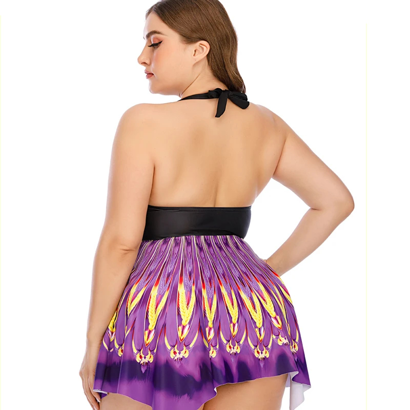 

2021 New Summer Women's Swimsuit Super Large size 10XL Tankini Swimwear Oversize Female Hot spring Clothing Mesh Beach Wear