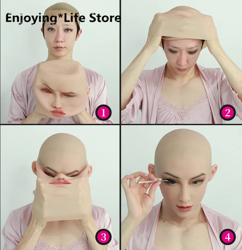 

Transgender Realistic Silicone Skin Mask Womens Crossdresser Shemale Latex Sexy Cosplay for Male Shemale Drag Queen Halloween