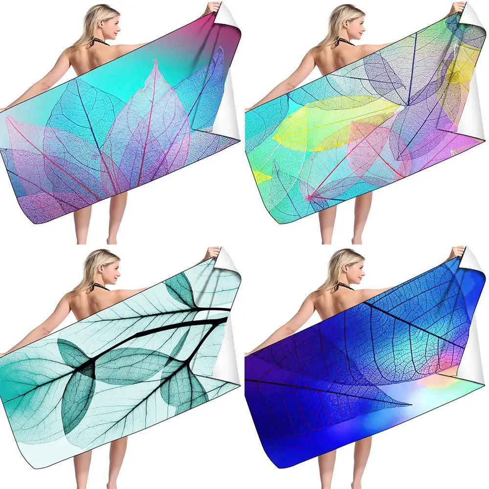 

Квадратное пляжное полотенце из микрофибры, впитывающее солнцезащитное быстросохнущее полотенце с изображением взорвающихся листьев в Ев...