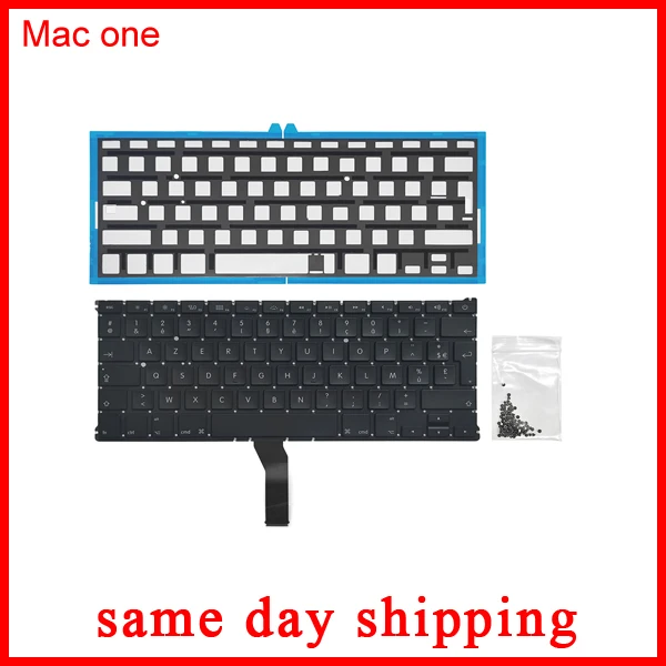 Новая Французская клавиатура AZERTY FR + Подсветка винт для Apple Macbook Air A1369 A1466 MC965 MC966 MC503