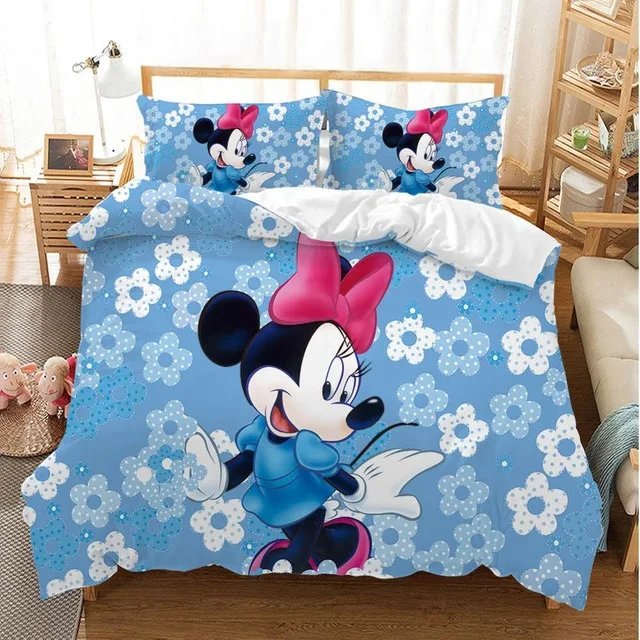

Disney Kids 3D Bedding Set White Down Quilt Cover Pillowcase Children Cartoon Mickey Mouse Minnie Soft Lovely Home Textile