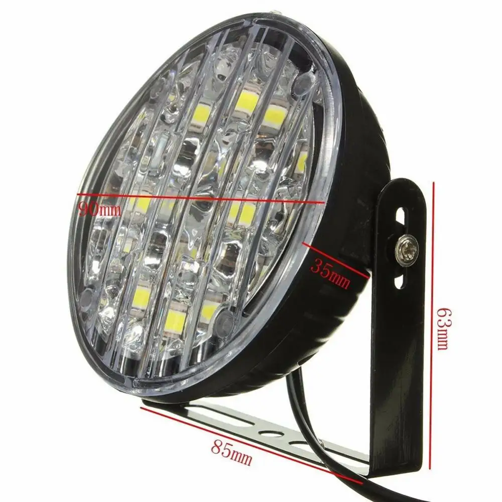 

Hot Sale 80% 2Pcs 12V 18LED Car Vehicle Fog Lamp Round Driving DRL Daytime Running Light Automotive Exterior Decorative Lights