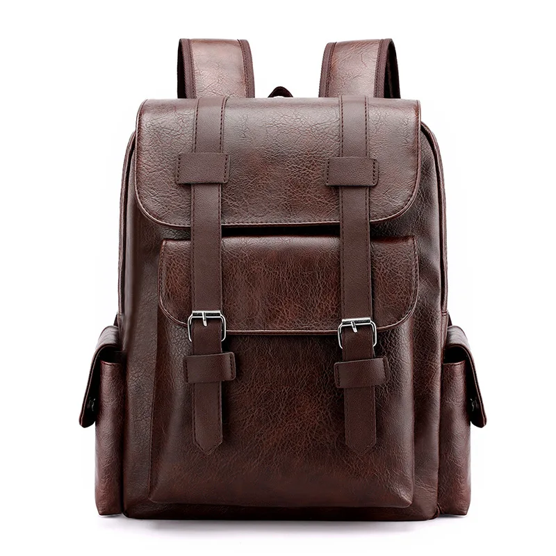 

Стильный Модный мужской рюкзак из искусственной кожи с мягкой поверхностью, вместительная Студенческая сумка, модный Классический Повседн...