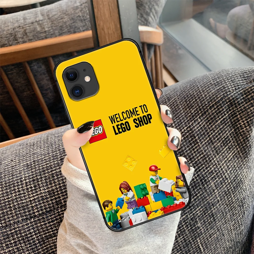 

LEGOs Phone Case Cover Hull For iphone 5 5s se 2020 6 6s 7 8 12 mini plus X XS XR 11 PRO MAX Black Cell 3D Hoesjes Trend Funda