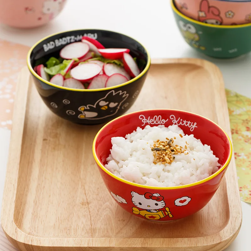 Sanrioed Mymelody HelloKittys Cinnamoroll LittleTwinStars Gudetama maru KEROPPI керамическая миска Милая мультяшная