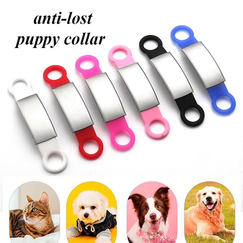 

Multicolor Pet Tags Silicone Dog Nameplate Dog Nameplate Pet ID Name Card Engraved Cat Collar Anti Lost Pet Collars 2021 New