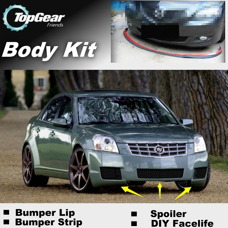 Дефлектор губ на бампер для Cadillac BLS 2005 ~ 2019 юбка переднего спойлера ДЛЯ TopGear
