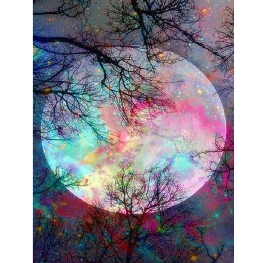 

40x50cm Diy Oil Painting Moon Paint By Number Kit 1620 Inch Home Wall Art Picture For Living Room Unique Gift