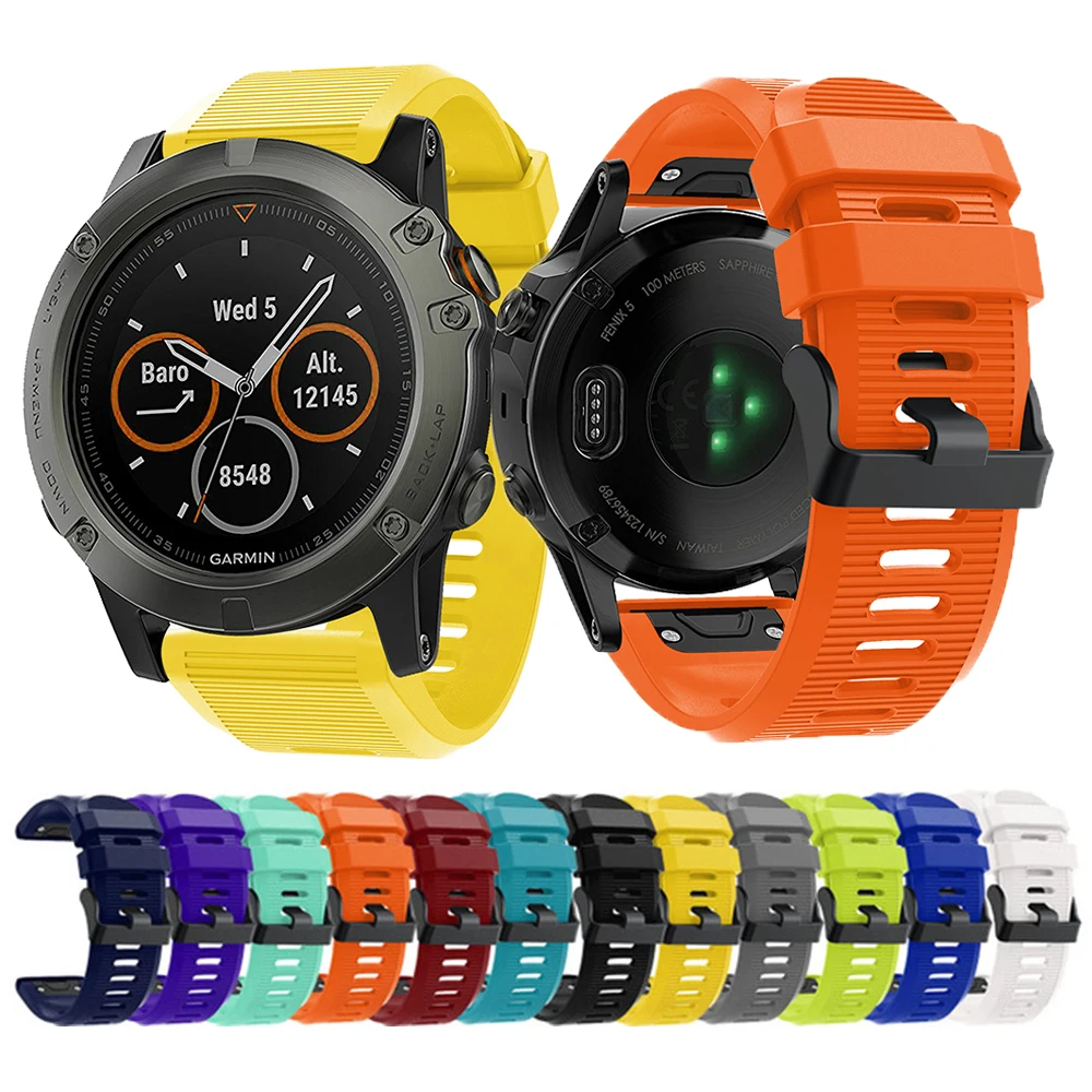 Ремешок для наручных часов Garmin Fenix 6X Pro 26 мм сменный спортивный силиконовый