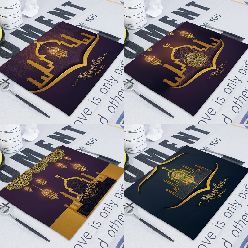 Рамадан ислам фонарь Iftar мечеть подстилка ИД Мубарак Ресторан кареем 32*42 см