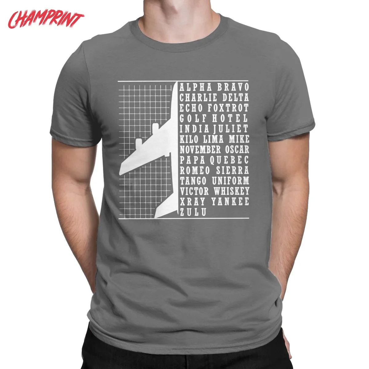 

Men T-Shirt Phonetic Alphabet Airplane Pilot Flying Aviation Cotton Tee Shirt Short Sleeve T Shirt Crew Neck Clothes Gift Idea