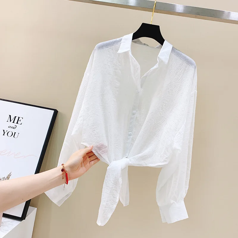 

Summer shawl with skirt summer sunscreen chiffon shirt women 2021 Korean Short style with blouse