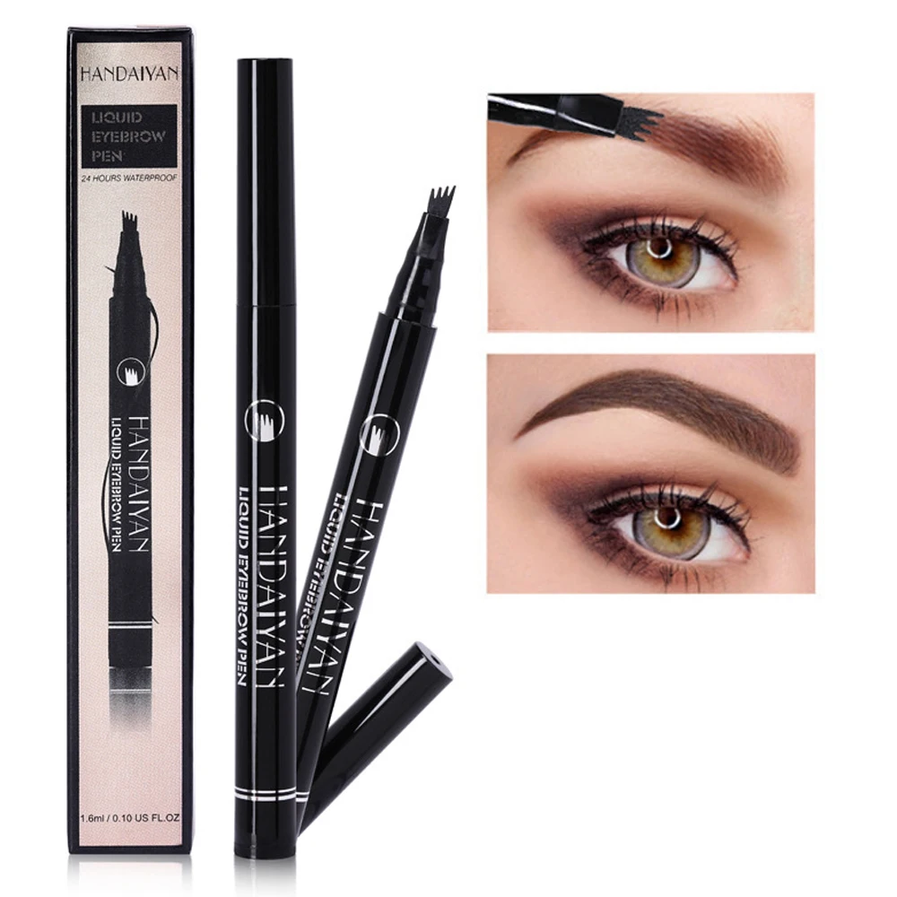 

Liquid eyebrow pencil Waterproof Long Lasting 4 Fork microblading Eyebrow Tattoo Pen crayon sourcil wunderbrow Pen Tint Makeup