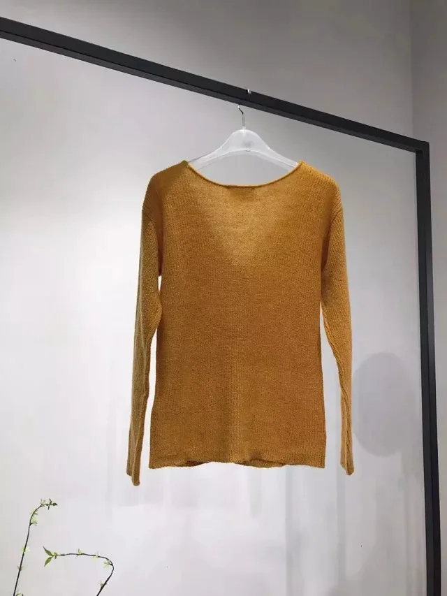 

2020 autumn and winter new women's simple solid color V-neck loose sweater mohair knit cardigan women