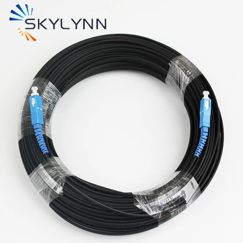New Arrival SC/UPC-SC/UPC Single Core Single Mode G652D Outdoor Drop Cable Optical Fiber Patch Cord 100 Meter With Steel Wire