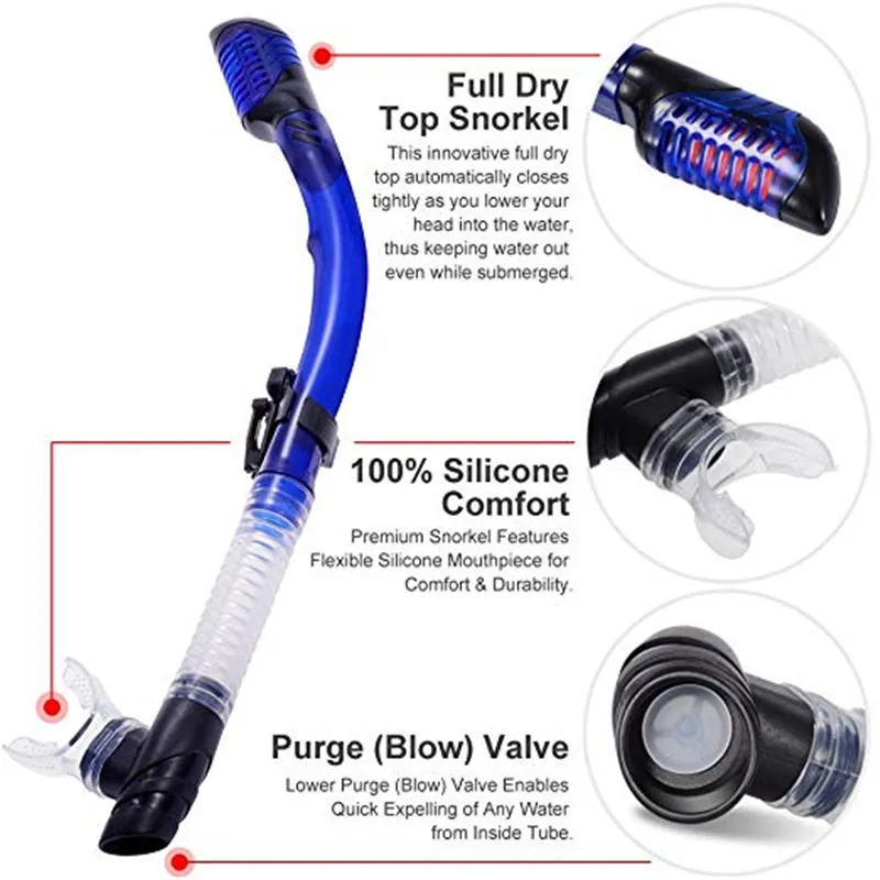 Scuba Diving Mask Set Anti Fog Goggles with Snorkel Glasses Tube Adjustable Strap for Women Men Adult Swimming | Спорт и развлечения